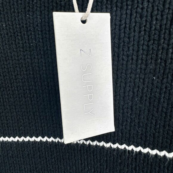 Z supply sweater medium Black w/White Stripes, New With Tag - Picture 4 of 5